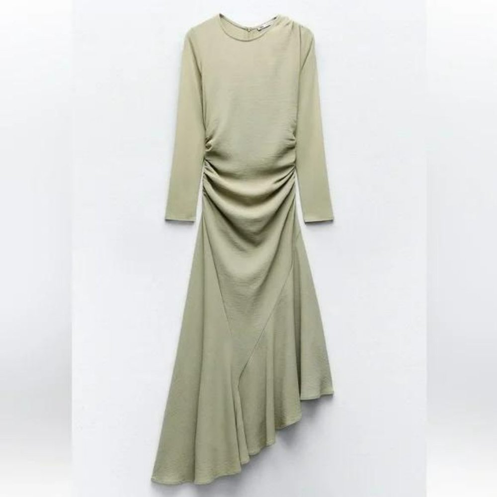 ZARA DRAPED MIDI DRESS